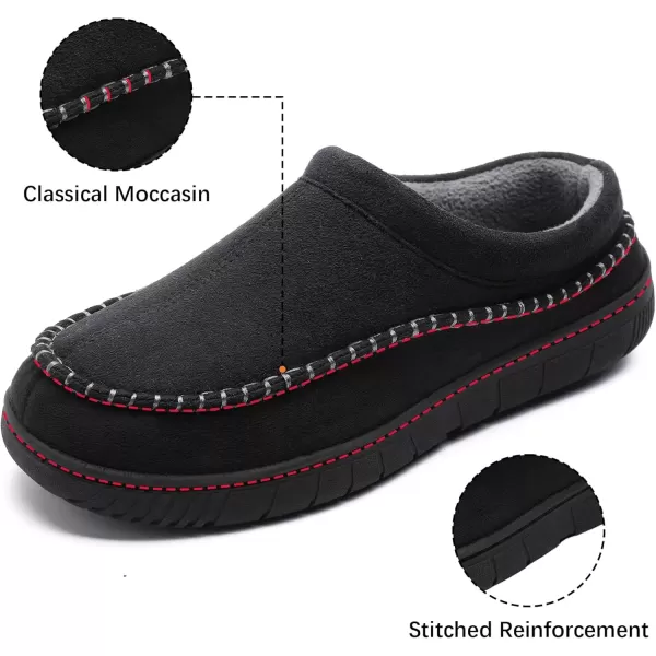 imageMIXIN Mens Slippers Indoor Outdoor Memory Foam Warm Fuzzy Fluffy Comfy House Shoes AntiSlip Moccasin SlippersGrey