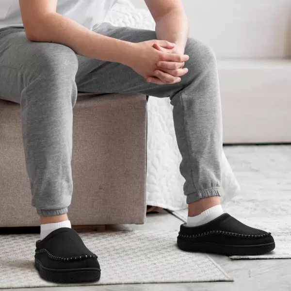imageMIXIN Mens Slippers Indoor Outdoor Memory Foam Warm Fuzzy Fluffy Comfy House Shoes AntiSlip Moccasin SlippersGrey