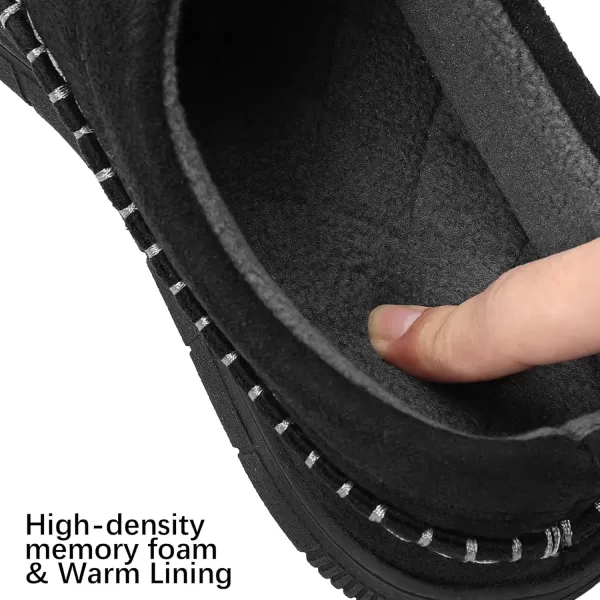 imageMIXIN Mens Slippers Indoor Outdoor Memory Foam Warm Fuzzy Fluffy Comfy House Shoes AntiSlip Moccasin SlippersGrey