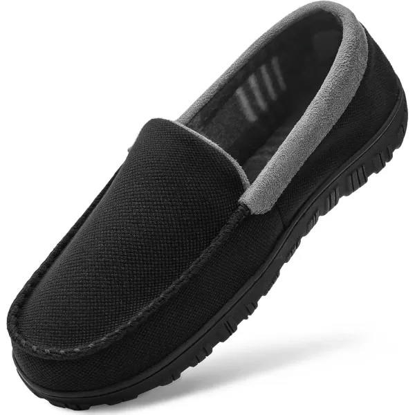imageMIXIN Mens Slippers Moccasins Slippers for Men House Shoes with Warm and Cozy Memory Foam Hard Sole Mens Indoor Outdoor SlippersGrey Plaid