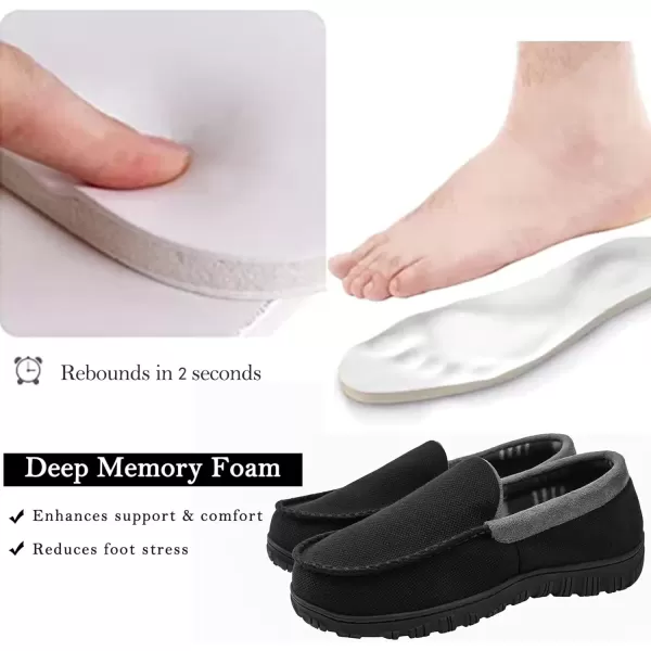 imageMIXIN Mens Slippers Moccasins Slippers for Men House Shoes with Warm and Cozy Memory Foam Hard Sole Mens Indoor Outdoor SlippersGrey Plaid