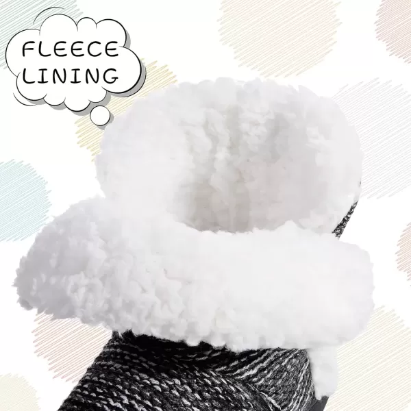 imageMIXIN Women Comfort Warm Fluffy Faux Fur Slipper Boots Soft Memory Foam Ankle Booties House Pull on Shoes AntiSlip Sole Indoor OutdoorBlack