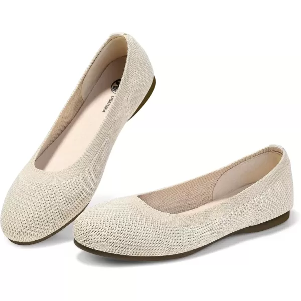 imageMIXIN Womens Flat Dress Shoes Womens OfficeWorking Knit Dress Shoes Round Toe Slip on Walking Shoes for WomenBeige