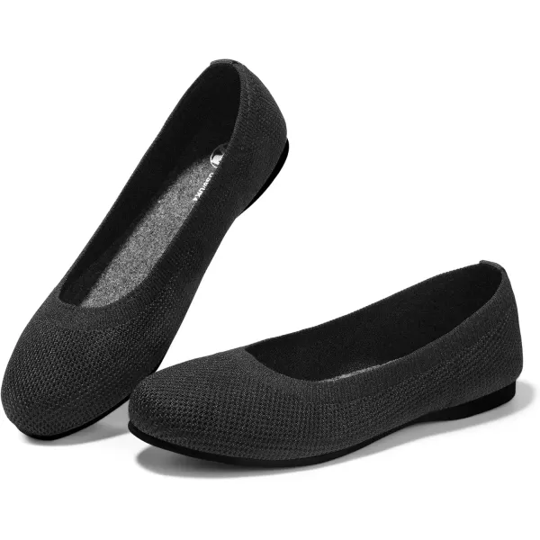 imageMIXIN Womens Flat Dress Shoes Womens OfficeWorking Knit Dress Shoes Round Toe Slip on Walking Shoes for WomenBlack