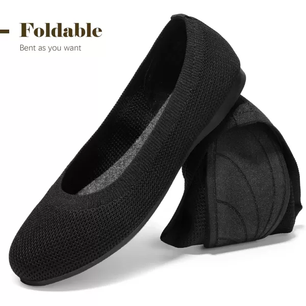 imageMIXIN Womens Flat Dress Shoes Womens OfficeWorking Knit Dress Shoes Round Toe Slip on Walking Shoes for WomenBlack