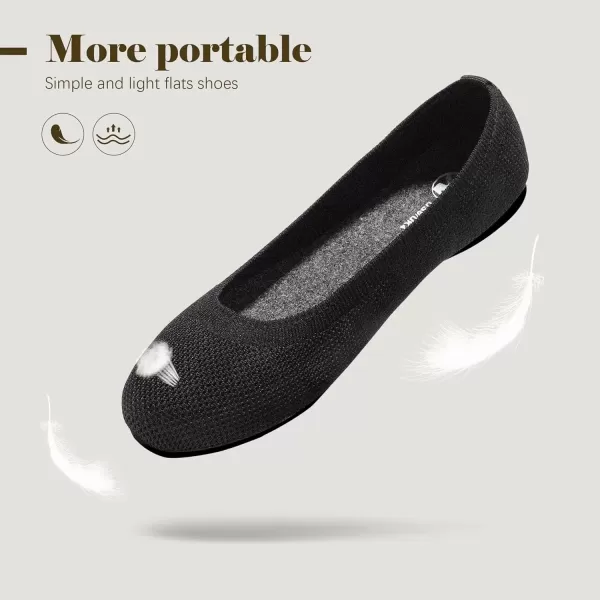 imageMIXIN Womens Flat Dress Shoes Womens OfficeWorking Knit Dress Shoes Round Toe Slip on Walking Shoes for WomenBlack
