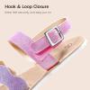 imageMIXIN Girls Sandals Open Toe Casual Flat Sandals with Adjustable Strap Summer Shoes for LittleBig Kids Colorful Size 2
