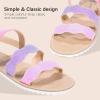 imageMIXIN Girls Sandals Open Toe Casual Flat Sandals with Adjustable Strap Summer Shoes for LittleBig Kids Colorful Size 2