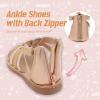 imageMIXIN Girls Sandals Strappy Gladiator Casual Flat Sandals with Heel Zipper Open Toe Breathable Summer Shoes for LittleBig Girls Gold 3 M