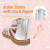 imageMIXIN Girls Sandals Strappy Gladiator Casual Flat Sandals with Heel Zipper Open Toe Breathable Summer Shoes for LittleBig Girls Multicoloured 3 M