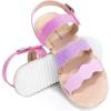 imageMIXIN Girls Sandals Open Toe Casual Flat Sandals with Adjustable Strap Summer Shoes for LittleBig Kids Colorful Size 2