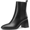 imageMIXIN Womens Chelsea Ankle Boots Fashion Tall Shaft Low Chunky Block Heel Pointed Toe Fall Winter Heeled Booties ShoesBlack