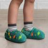 imageMIXIN Boys Slippers Indoor House Slippers Bedroom Dinosaur Soft Warm Boys House Shoes with Memory FoamGreen