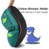 imageMIXIN Boys Slippers Indoor House Slippers Bedroom Dinosaur Soft Warm Boys House Shoes with Memory FoamGreen