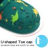 imageMIXIN Boys Slippers Indoor House Slippers Bedroom Dinosaur Soft Warm Boys House Shoes with Memory FoamGreen