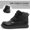 imageMIXIN Girls Boys Ankle Snow Boots Winter Casual Dress Shoes with Side Zipper for LittleBig KidsBlack