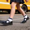 imageMIXIN Girls Mary Janes Chunky Platform School Uniform Dress Shoes Comfortable TStrap Loafers for LittleBig KidsBlack