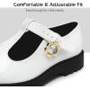imageMIXIN Girls Mary Janes Chunky Platform School Uniform Dress Shoes Comfortable TStrap Loafers for LittleBig KidsWhite