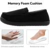 imageMIXIN Mens Moccasin Slippers Memory Foam House Shoes IndoorOutdoor Warm Loafer Slippers Birthday Gifts for Men Dad HusbandBlack