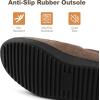 imageMIXIN Mens Moccasin Slippers Memory Foam House Shoes IndoorOutdoor Warm Loafer Slippers Birthday Gifts for Men Dad HusbandBrown