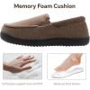 imageMIXIN Mens Moccasin Slippers Memory Foam House Shoes IndoorOutdoor Warm Loafer Slippers Birthday Gifts for Men Dad HusbandBrown