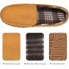 imageMIXIN Mens Moccasins Slippers Slip On House Shoes with Warm and Cozy Memory Foam Hard Sole Indoor OutdoorBeige