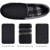 imageMIXIN Mens Moccasins Slippers Slip On House Shoes with Warm and Cozy Memory Foam Hard Sole Indoor OutdoorBlack Grey