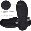 imageMIXIN Mens Moccasins Slippers Slip On House Shoes with Warm and Cozy Memory Foam Hard Sole Indoor OutdoorBlack Grey