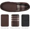 imageMIXIN Mens Moccasins Slippers Slip On House Shoes with Warm and Cozy Memory Foam Hard Sole Indoor OutdoorBrown