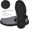 imageMIXIN Mens Moccasins Slippers Slip On House Shoes with Warm and Cozy Memory Foam Hard Sole Indoor OutdoorGrey Black
