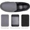 imageMIXIN Mens Moccasins Slippers Slip On House Shoes with Warm and Cozy Memory Foam Hard Sole Indoor OutdoorGrey Black