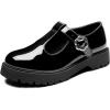 imageMIXIN Girls Mary Janes Chunky Platform School Uniform Dress Shoes Comfortable TStrap Loafers for LittleBig KidsBlack