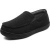 imageMIXIN Mens Moccasin Slippers Memory Foam House Shoes IndoorOutdoor Warm Loafer Slippers Birthday Gifts for Men Dad HusbandBlack