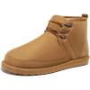 imageMIXIN Mens Winter Snow Boots Fuzzy Cozy Suede Leather Cold Weather Warm Outdoor Casual Ankle BootsBronze