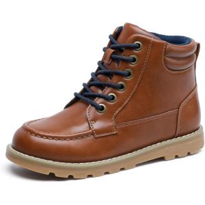 imageMIXIN Girls Boys Ankle Snow Boots Winter Casual Dress Shoes with Side Zipper for LittleBig KidsBrown