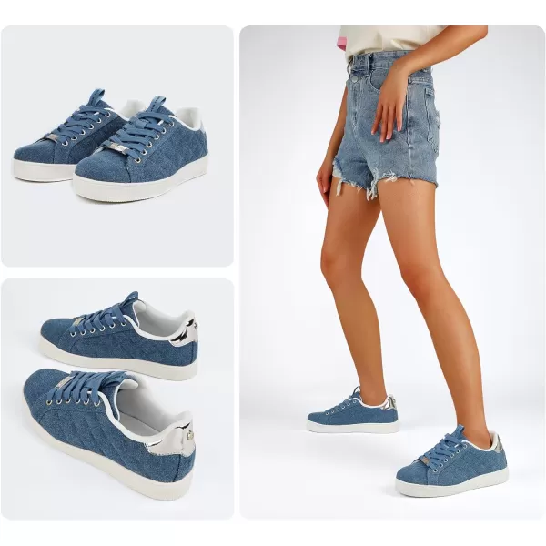 LUCKY STEP Women‘s Fashion Sneakers Classic Casual Tennis Lace up PU Leather Walking Shoes Comfortable Non Slip Sneakers