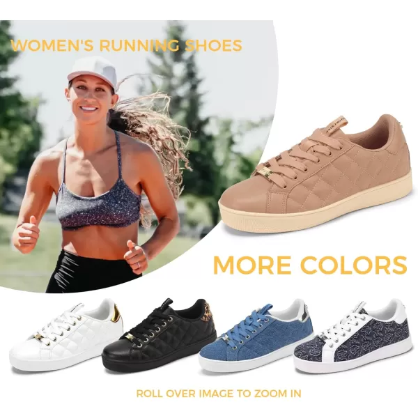 LUCKY STEP Women‘s Fashion Sneakers Classic Casual Tennis Lace up PU Leather Walking Shoes Comfortable Non Slip Sneakers