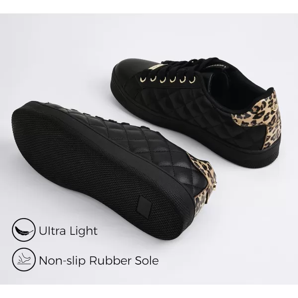 LUCKY STEP Women‘s Fashion Sneakers Classic Casual Tennis Lace up PU Leather Walking Shoes Comfortable Non Slip Sneakers