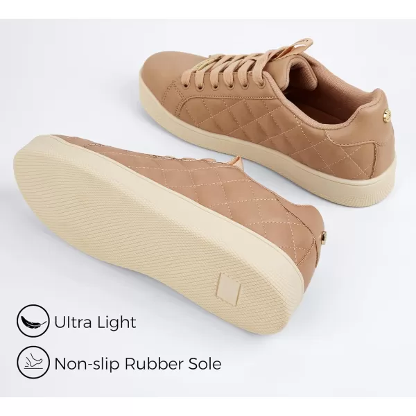 LUCKY STEP Women‘s Fashion Sneakers Classic Casual Tennis Lace up PU Leather Walking Shoes Comfortable Non Slip Sneakers