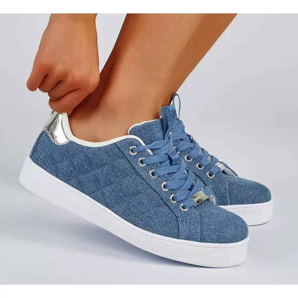 LUCKY STEP Women‘s Fashion Sneakers Classic Casual Tennis Lace up PU Leather Walking Shoes Comfortable Non Slip Sneakers