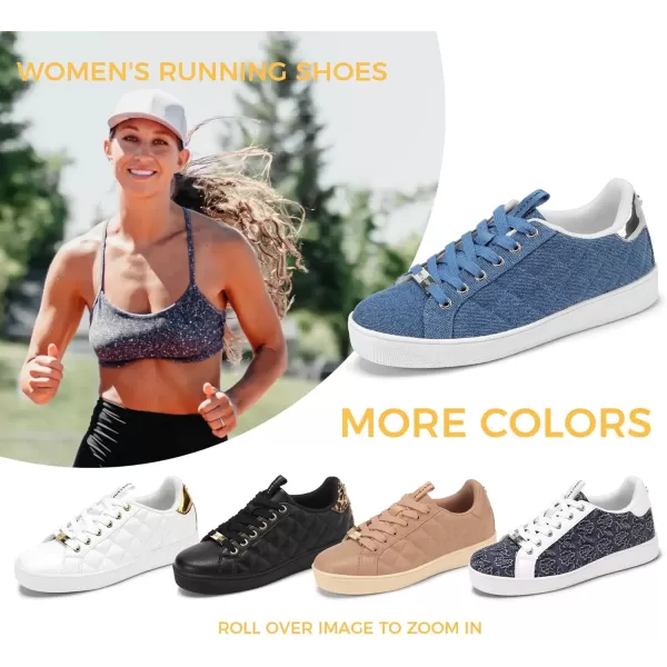 LUCKY STEP Women‘s Fashion Sneakers Classic Casual Tennis Lace up PU Leather Walking Shoes Comfortable Non Slip Sneakers