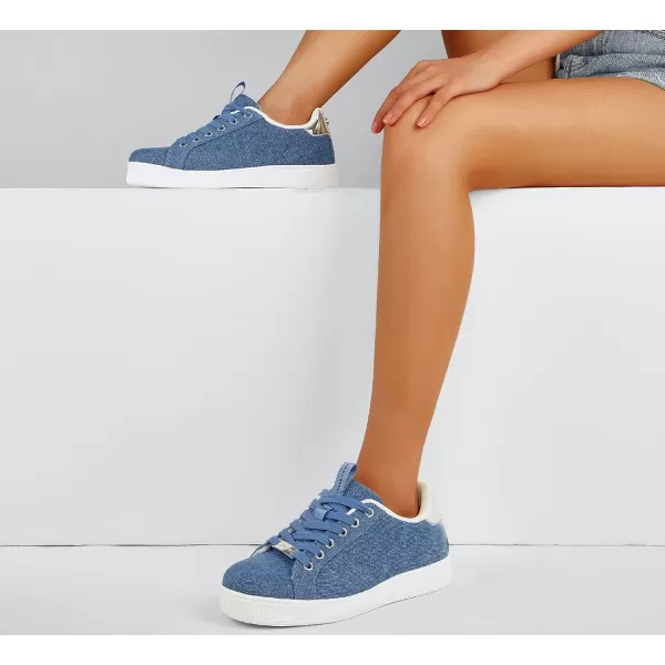 LUCKY STEP Women‘s Fashion Sneakers Classic Casual Tennis Lace up PU Leather Walking Shoes Comfortable Non Slip Sneakers