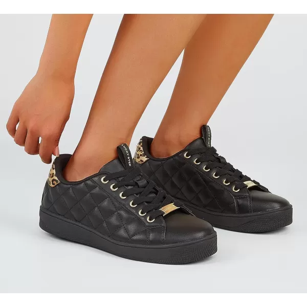LUCKY STEP Women‘s Fashion Sneakers Classic Casual Tennis Lace up PU Leather Walking Shoes Comfortable Non Slip Sneakers