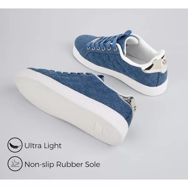 LUCKY STEP Women‘s Fashion Sneakers Classic Casual Tennis Lace up PU Leather Walking Shoes Comfortable Non Slip Sneakers
