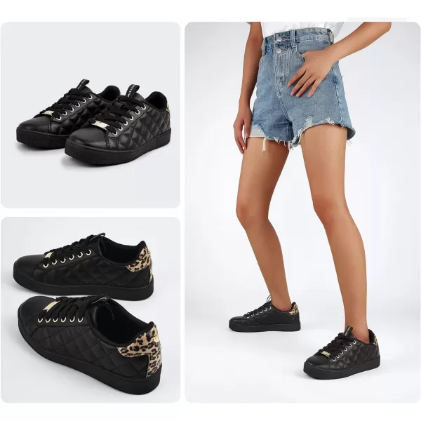 LUCKY STEP Women‘s Fashion Sneakers Classic Casual Tennis Lace up PU Leather Walking Shoes Comfortable Non Slip Sneakers