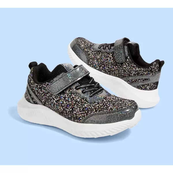 imageLUCKY STEP Kids Glitter Fashion Sneakers Sparkly Princess Tennis Bling Shiny Sequins Athletic Walking School Shoes for ChildrenBoysGirlsBlackRainbow
