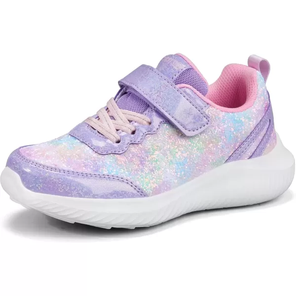 imageLUCKY STEP Kids Glitter Fashion Sneakers Sparkly Princess Tennis Bling Shiny Sequins Athletic Walking School Shoes for ChildrenBoysGirlsPurple