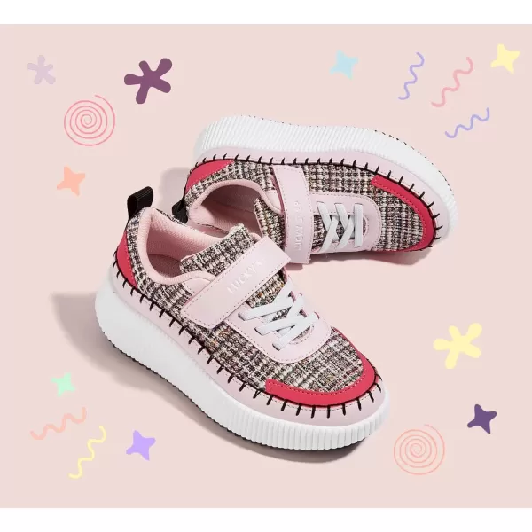 imageLUCKY STEP Kids Glitter Running Sneaker Sparkly Braided Shiny Bling Princess Shoes School Athletic Walking Shoes for ChildrenBoysGirlsPinkFushia