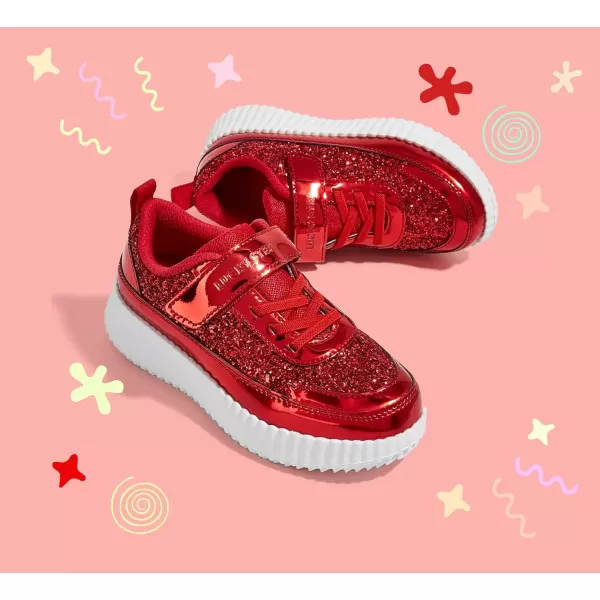 imageLUCKY STEP Kids Glitter Running Sneaker Sparkly Braided Shiny Bling Princess Shoes School Athletic Walking Shoes for ChildrenBoysGirlsRed Glitter