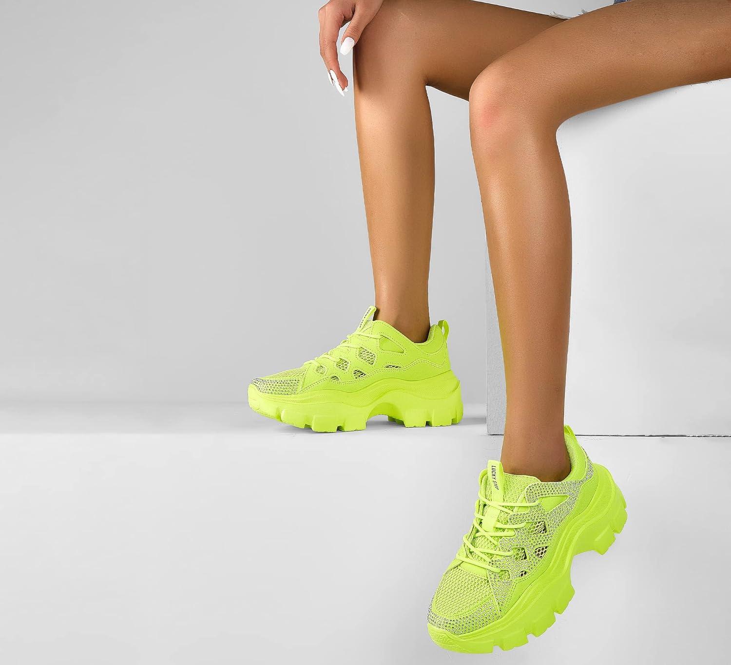 Chunky Sneakers LUCKY STEP Women Chunky Platform Dad Colorblock